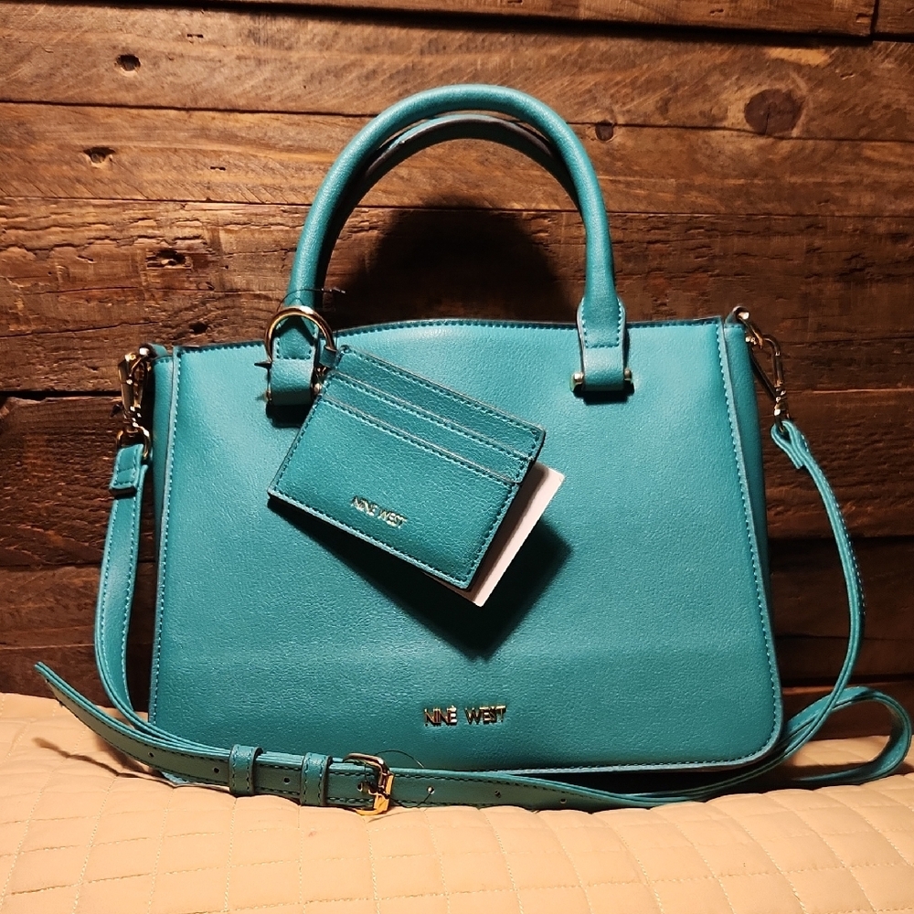 Nine West Summer Green-Green Satchel/Crossbody NWT - Picture 2 of 16